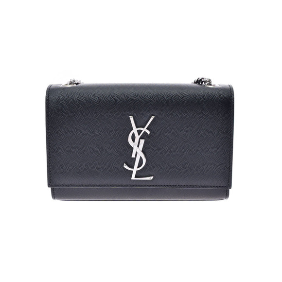 Yves Saint Laurent Kate Small Silver Hardware Leather Shoulder Bag Black - Picture 1 of 9